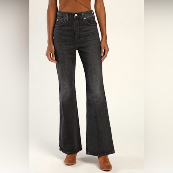 Levi's Denim - Premium Levis Levi's 70s High Flare Jeans in faded black, Size 28
